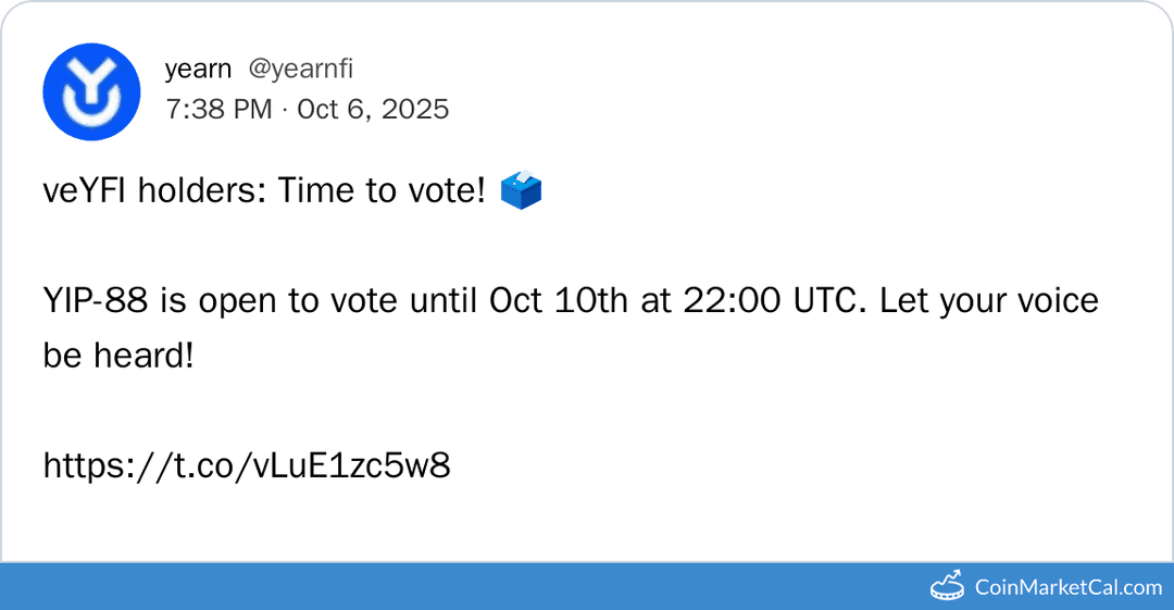 yearn.finance YIP-88 Vote Ends