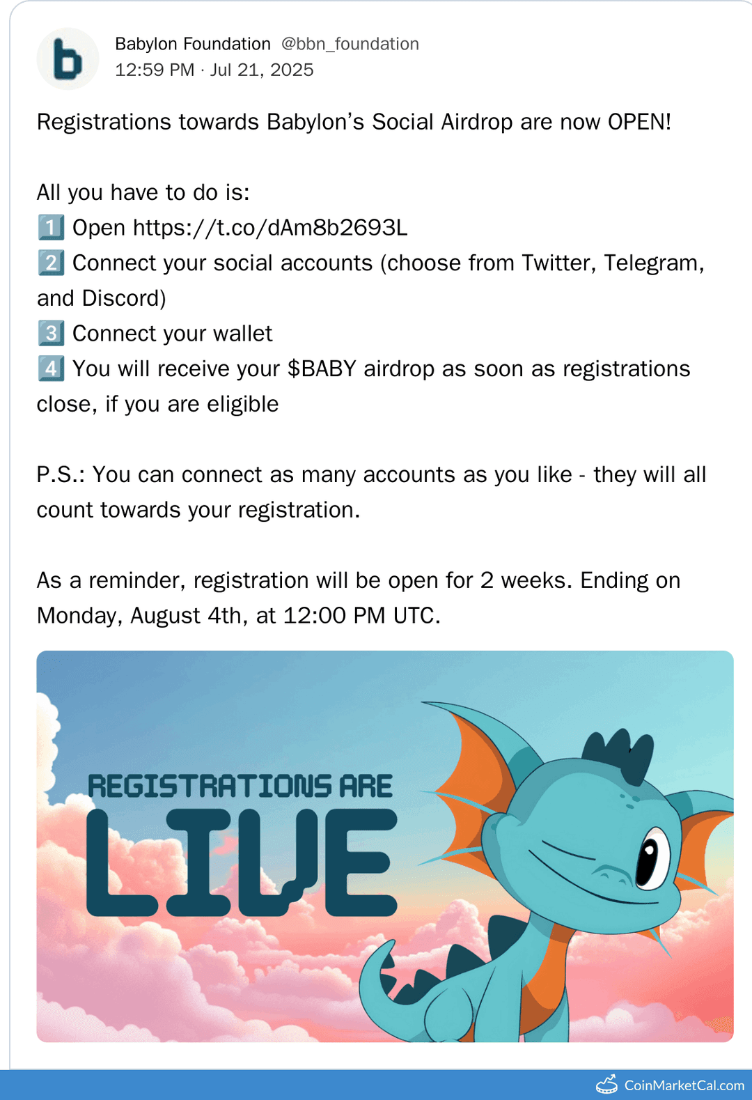 Babylon Social Airdrop Registration Closes