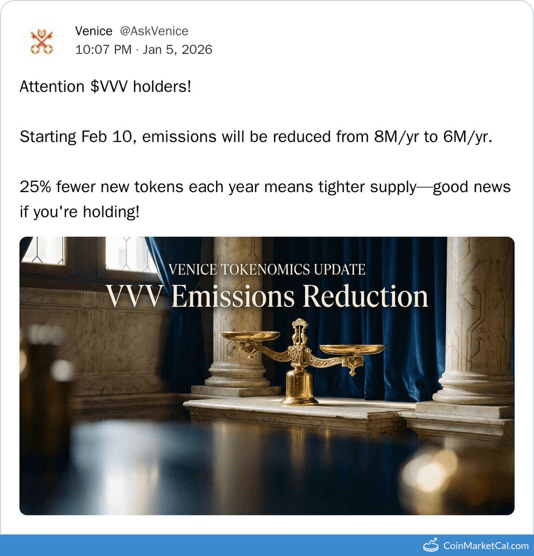 Venice Token Emission Reduction