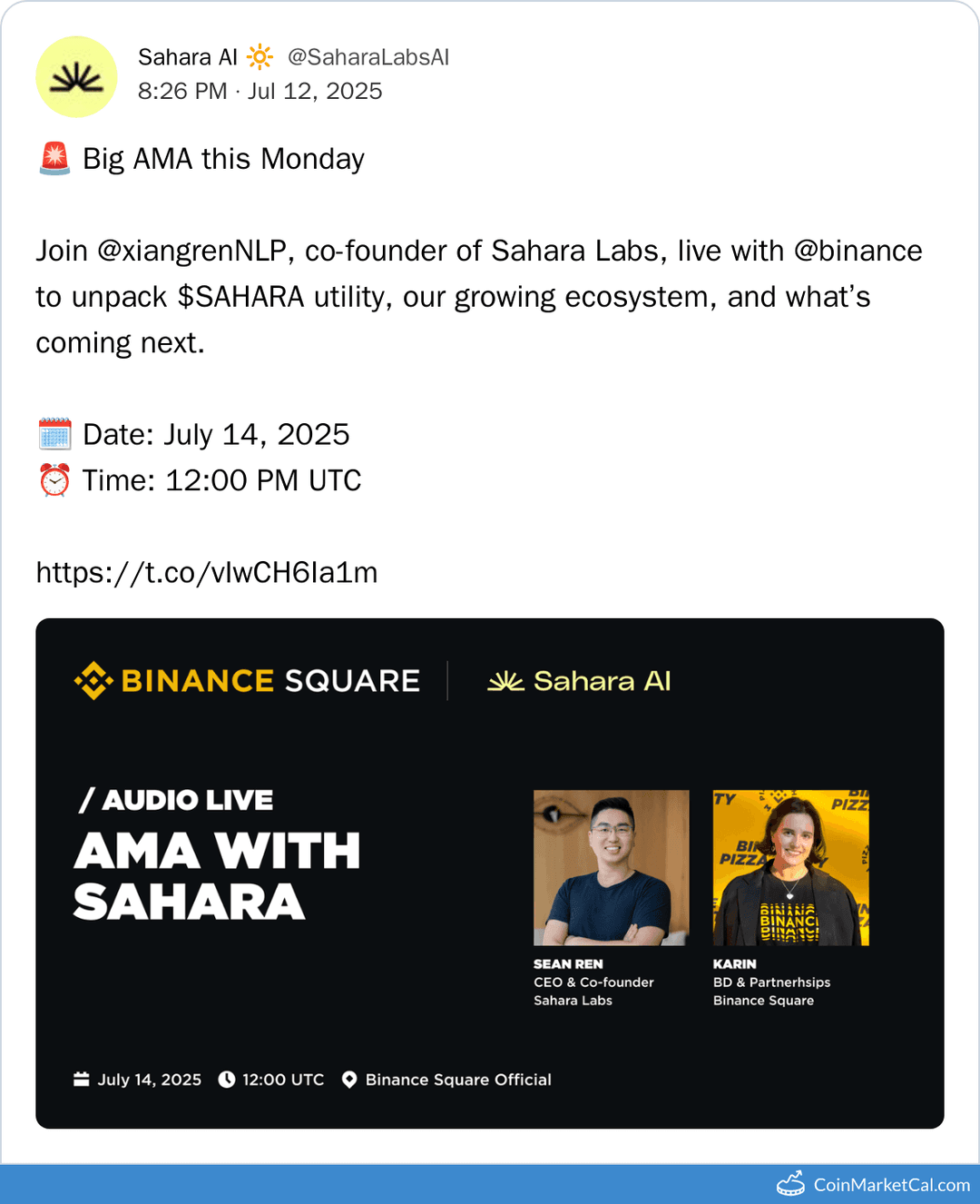 Sahara AI AMA with Co-Founder Xiangren