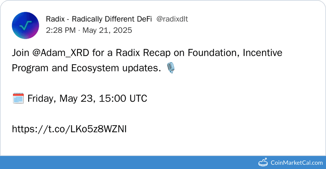 Radix Recap with Adam_XRD