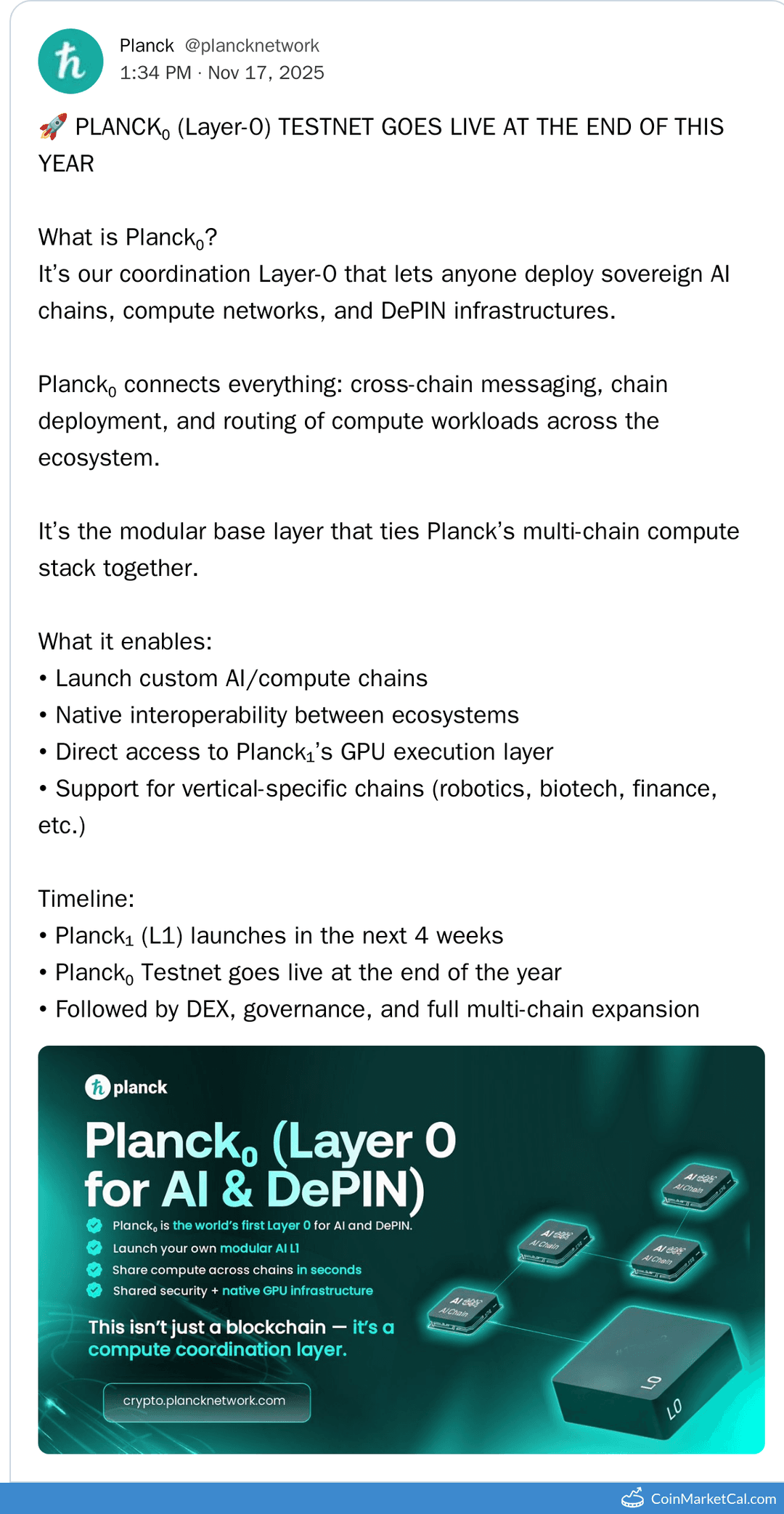 Planck Network Planck₀ Testnet Launch
