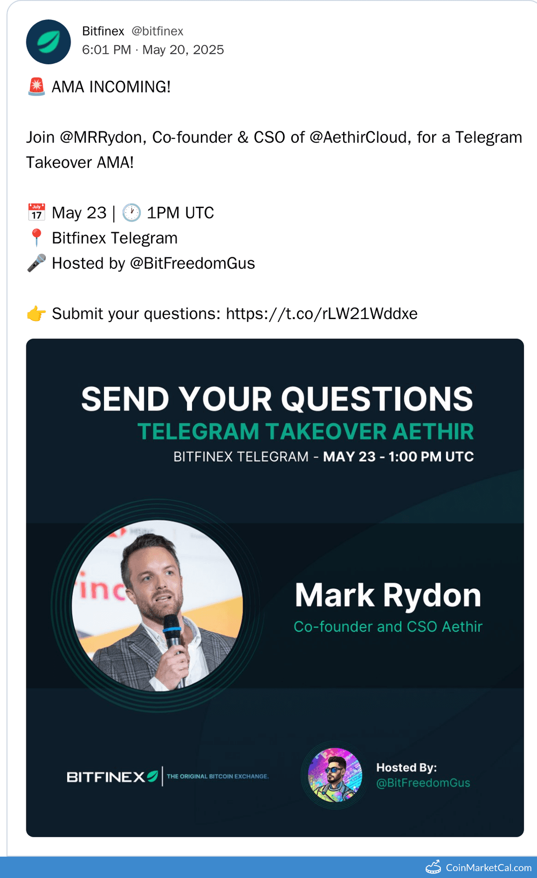 Bitfinex Telegram Takeover AMA with Aethir
