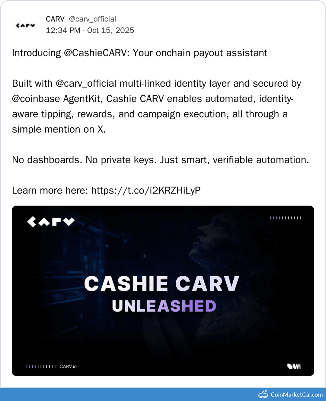 CARV Cashie Launch