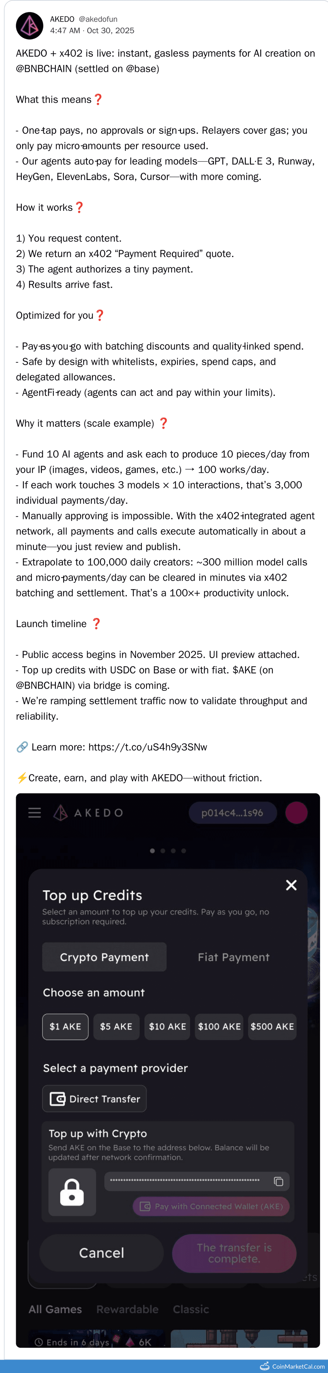Akedo X402 Public Access Launch