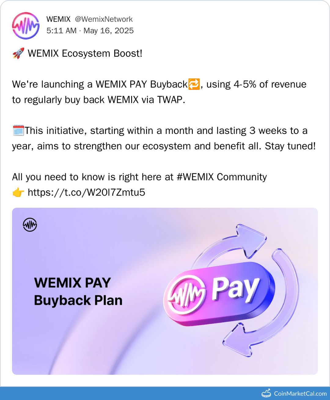 WEMIX PAY Buyback Program Launch