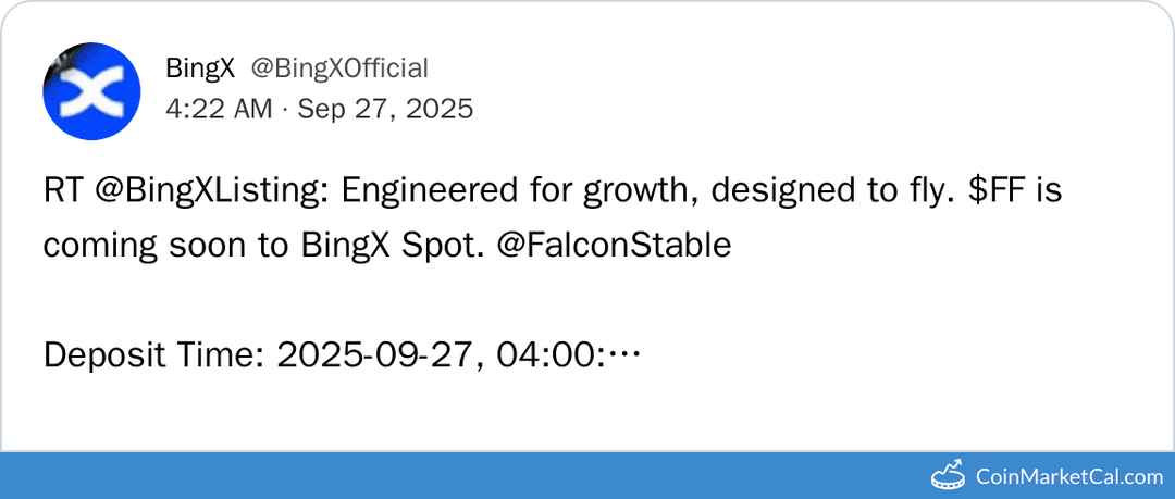 BingX Listing Falcon Finance FF/USDT