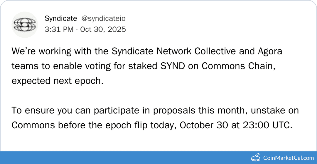 Syndicate Network Collective (DUNA) Governance Launch