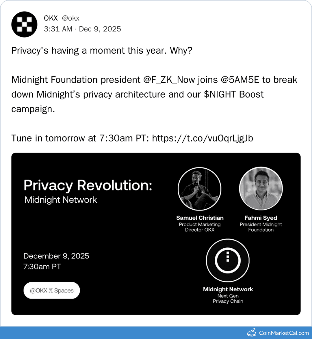Talk with S A M S E - Midnight Privacy & $NIGHT Boost