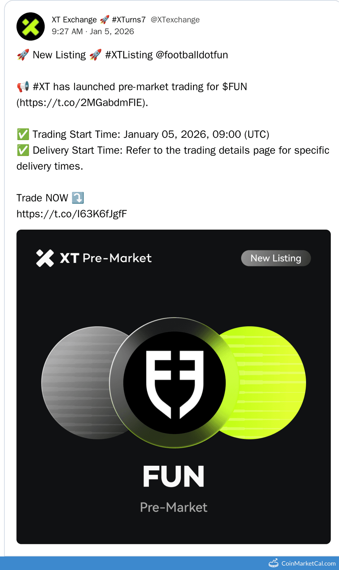 XT.COM Listing of Sport.fun