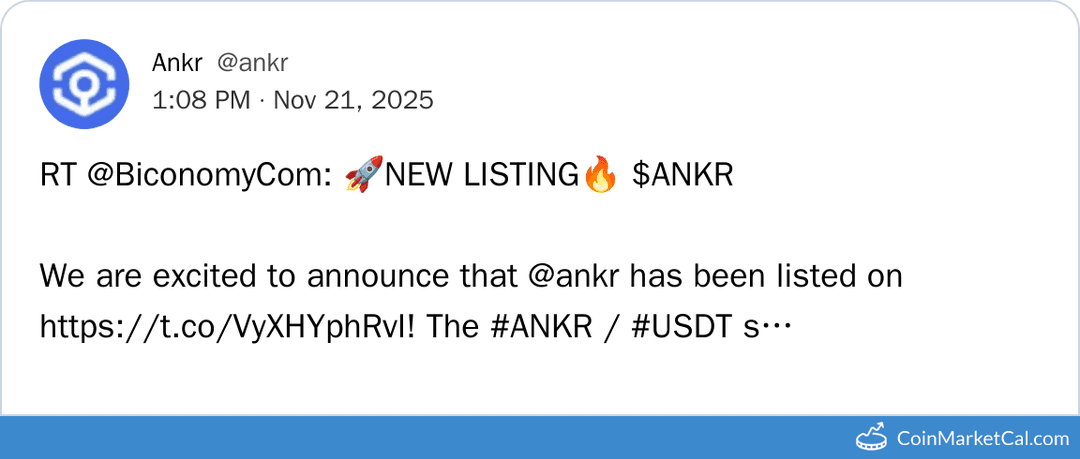Biconomy Listing of Ankr (ANKR)