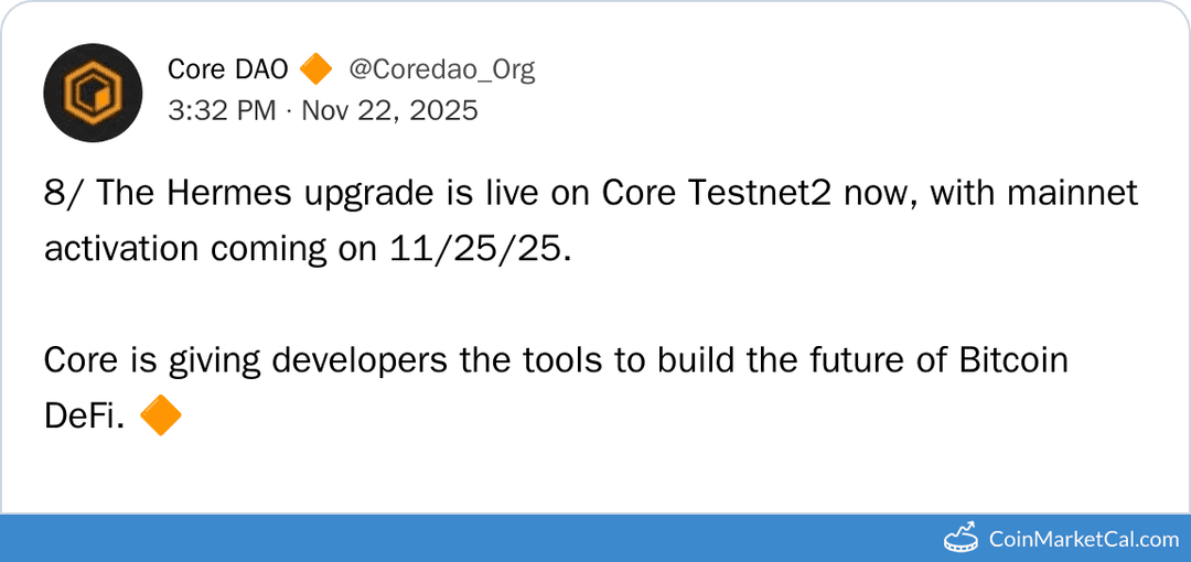 Core Hermes on Mainnet Upgrade