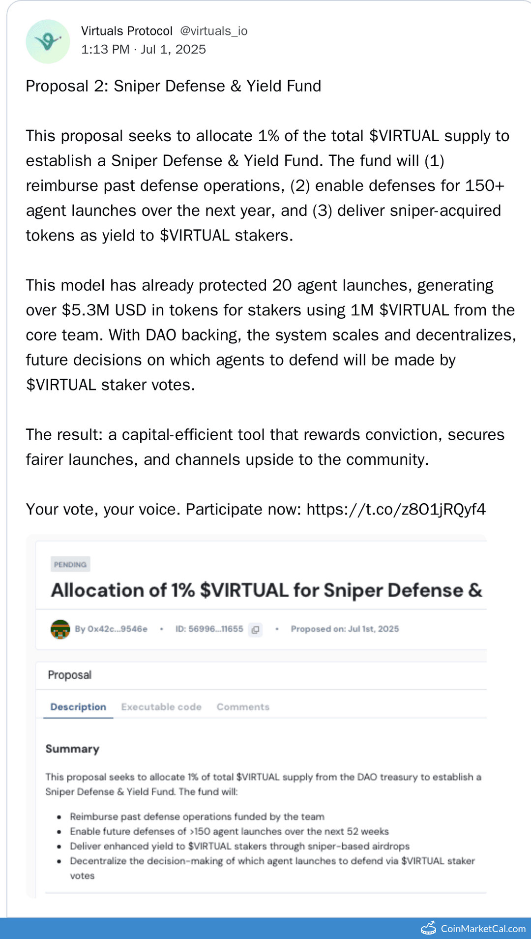 Sniper Defense & Yield Fund Voting Opens