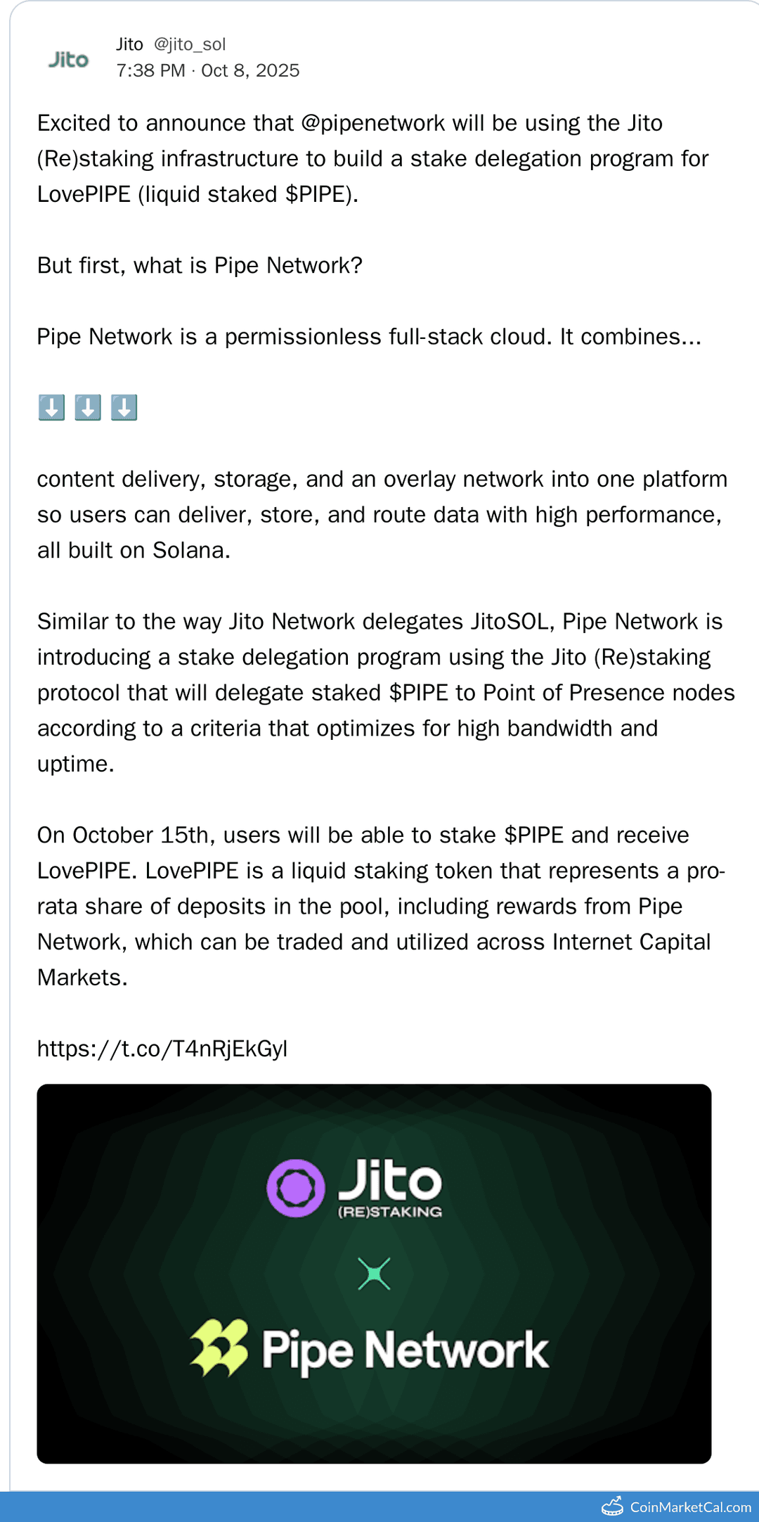 PIPE x Jito Liquid Staking Launch