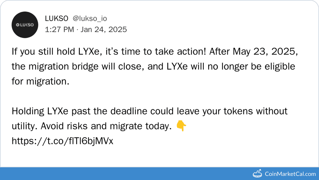 LUKSO LYXe to LYX Migration