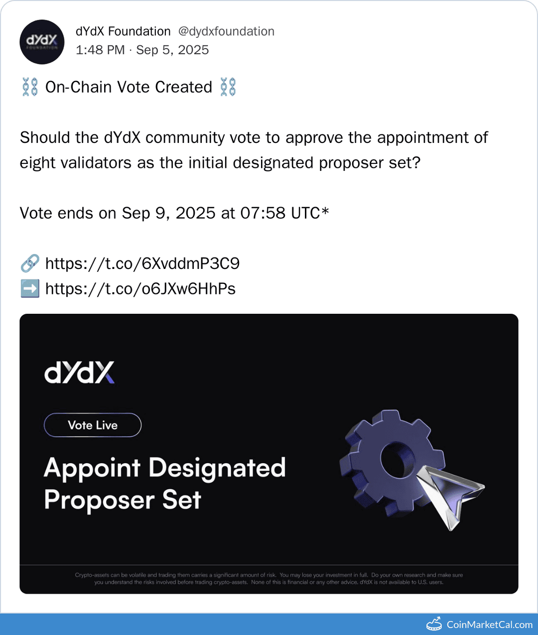 DYDX Prop #276 Vote