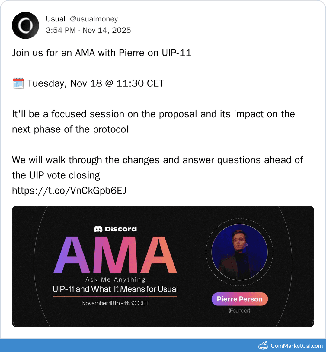 Usual UIP-11 AMA on Governance Vote