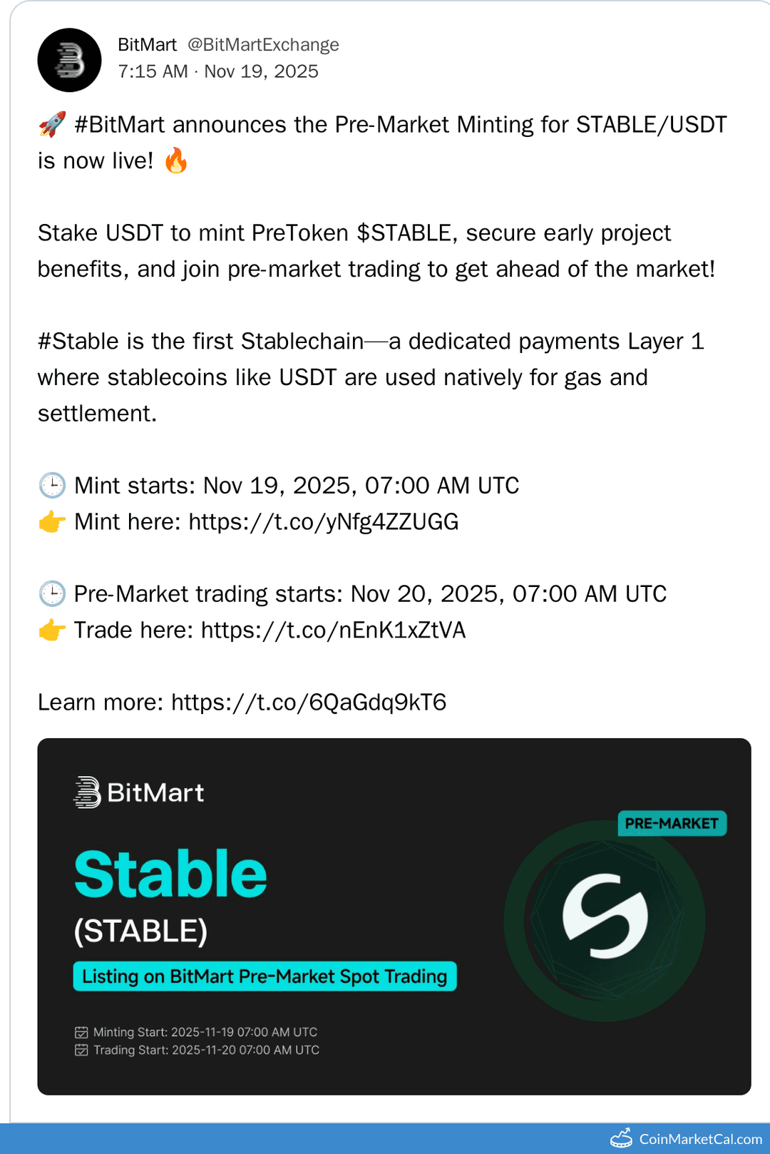 BitMart Listings Update November 2025