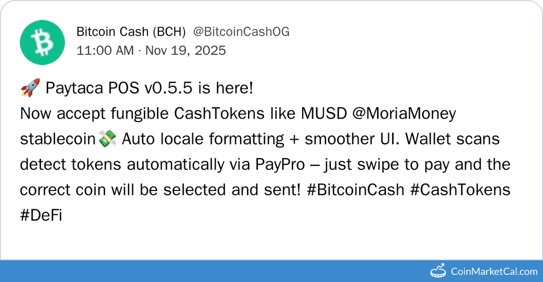 Bitcoin Cash Paytaca POS V0.5.5 Release