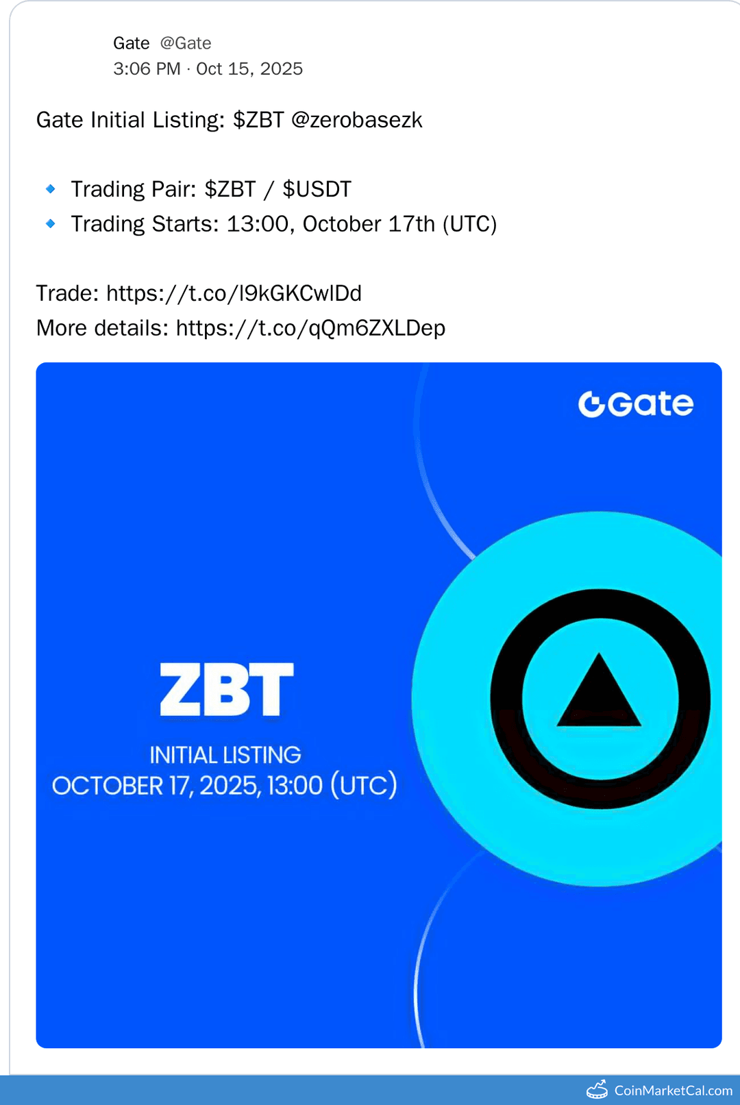 Gate.io Listing ZEROBASE