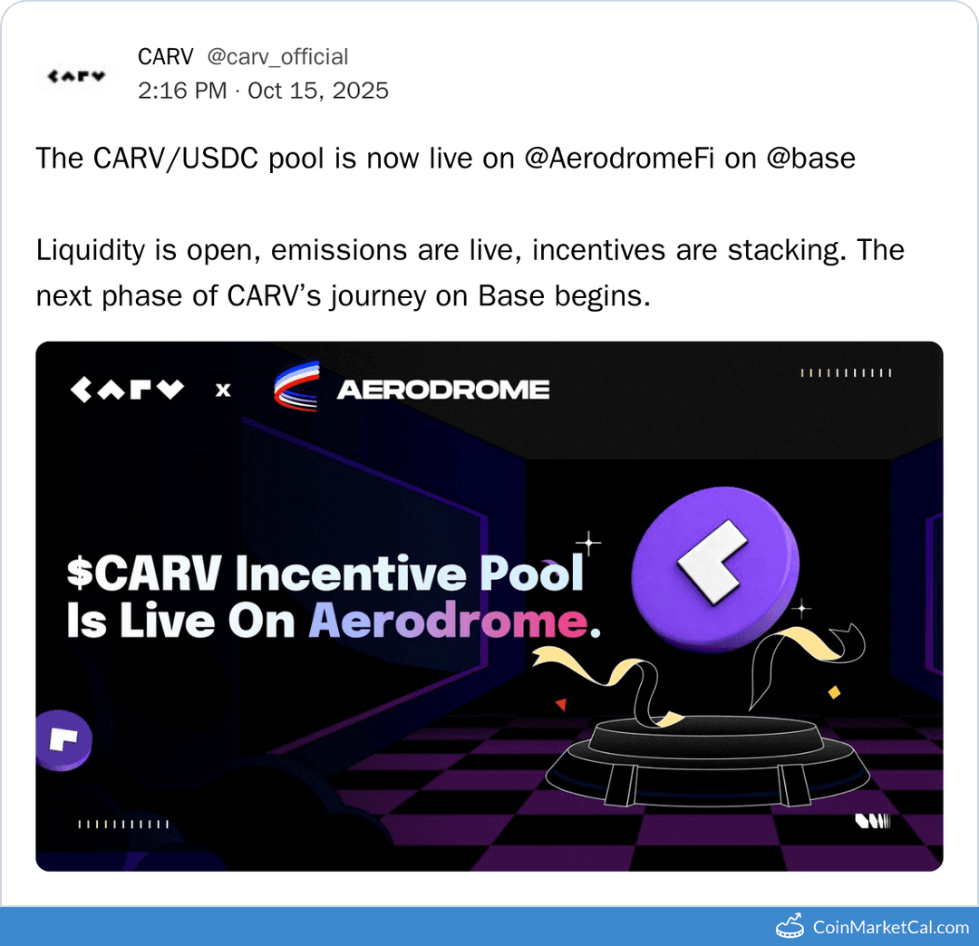 CARV Pool on Aerodrome Launch