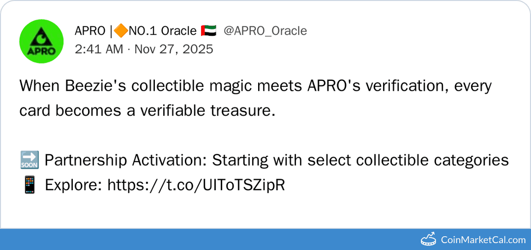 Apro and Beezie Partnership Advancing Collectibles RWA