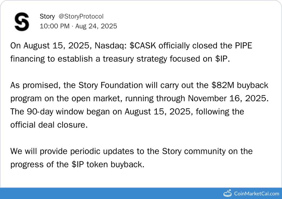 Story Foundation $82MM Buyback Program