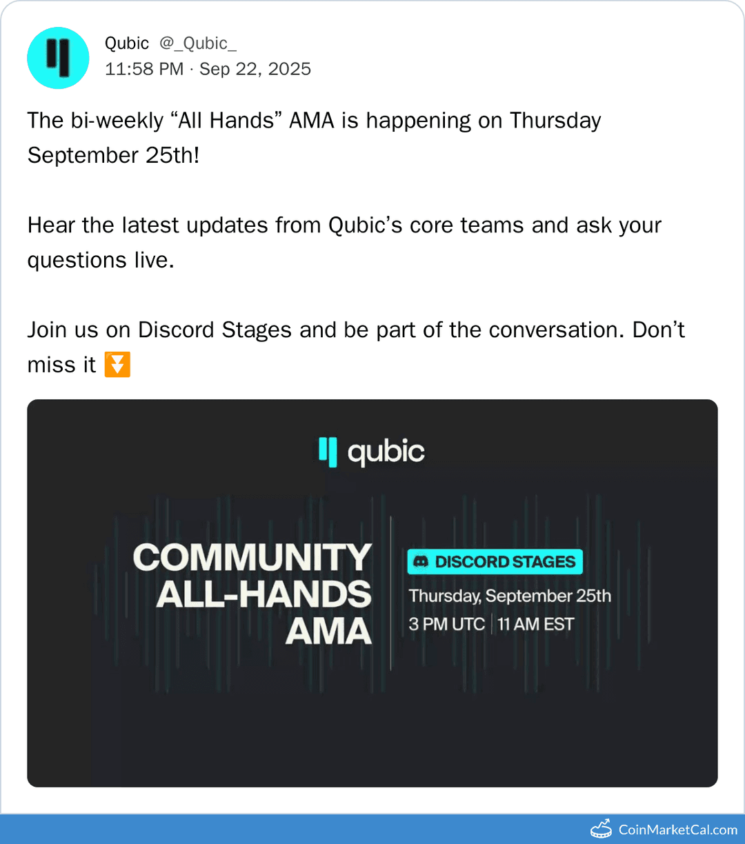 Qubic All Hands AMA Sept 25, 2025