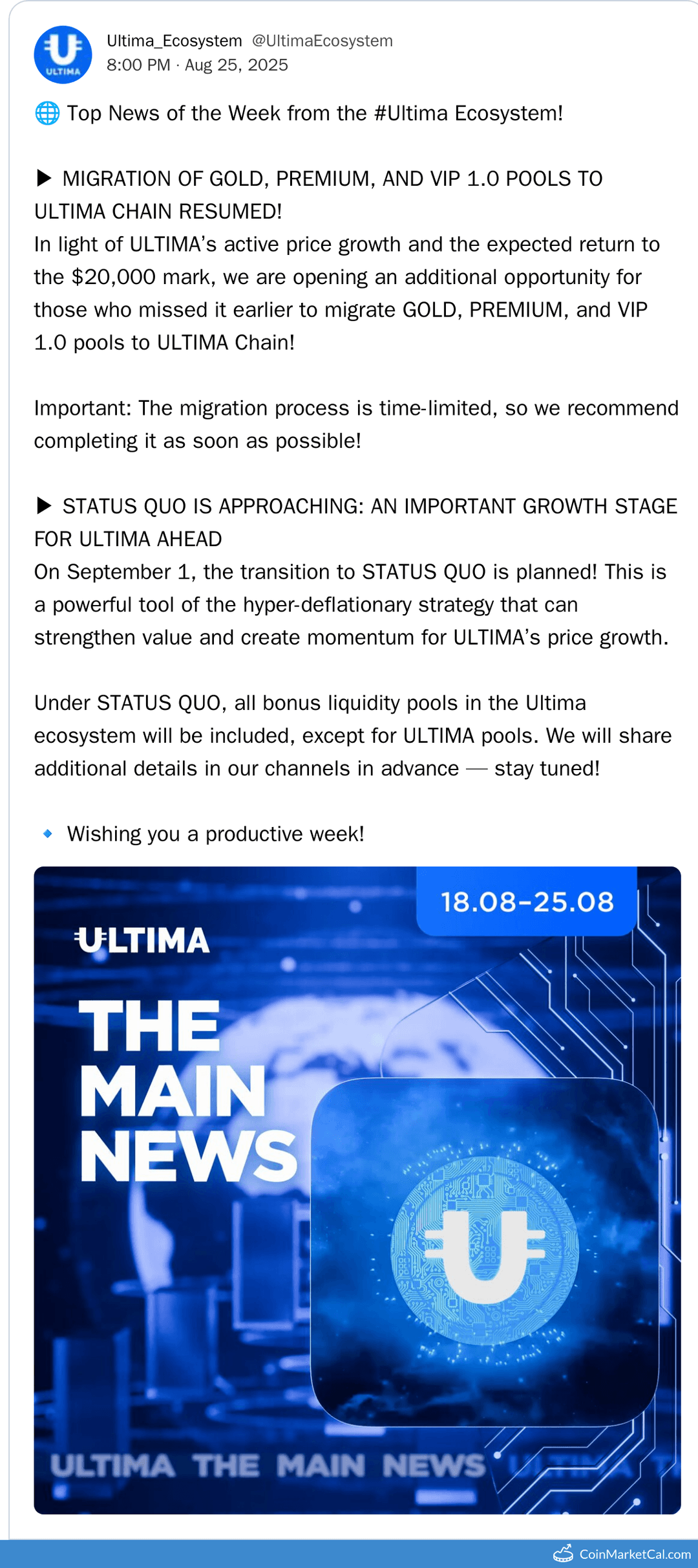 Ultima Status Quo Transition