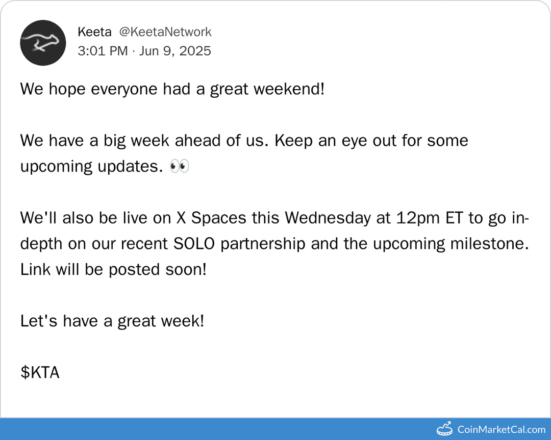 Keeta Network X Spaces: SOLO Partnership Deep Dive