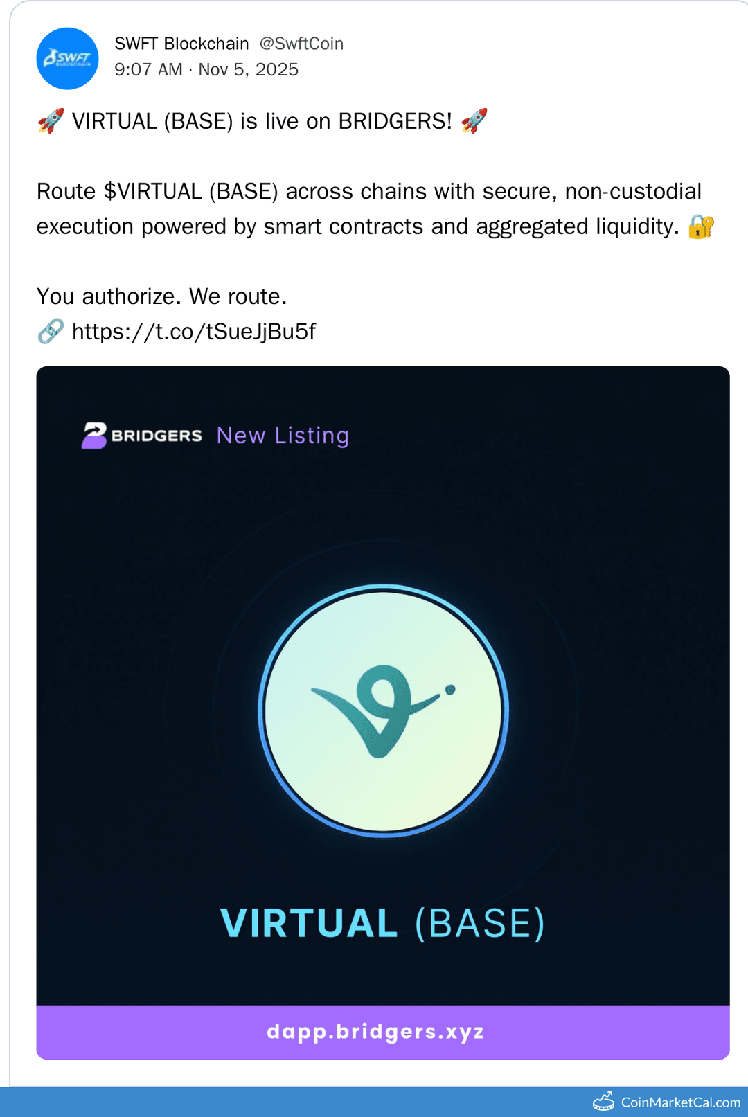 SWFTCOIN VIRTUAL on Bridgers Integration