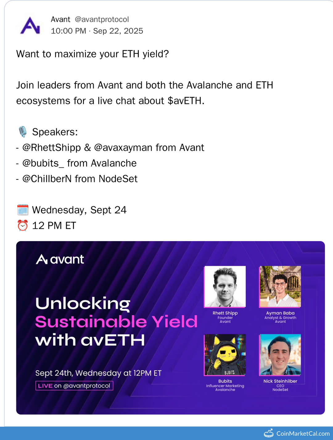 Avant Protocol AvETH Chat