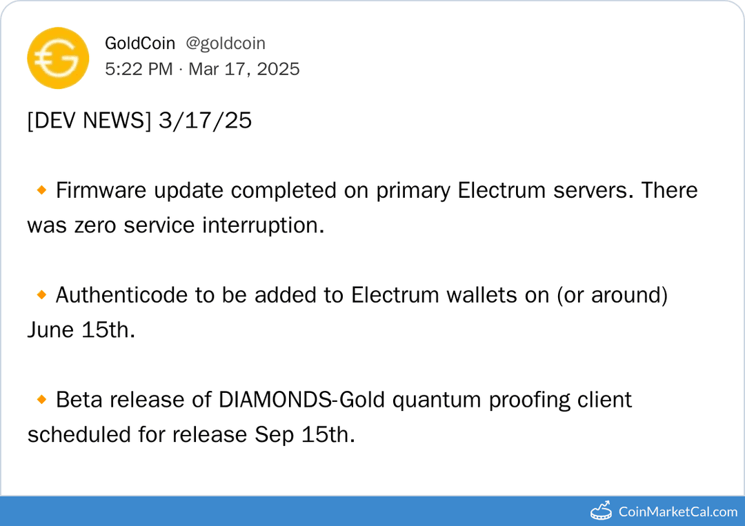 Authenticode Integration for GoldCoin Electrum Wallets
