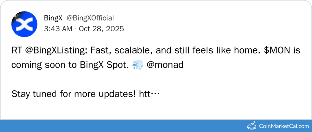 BingX Listing ANN by Monad