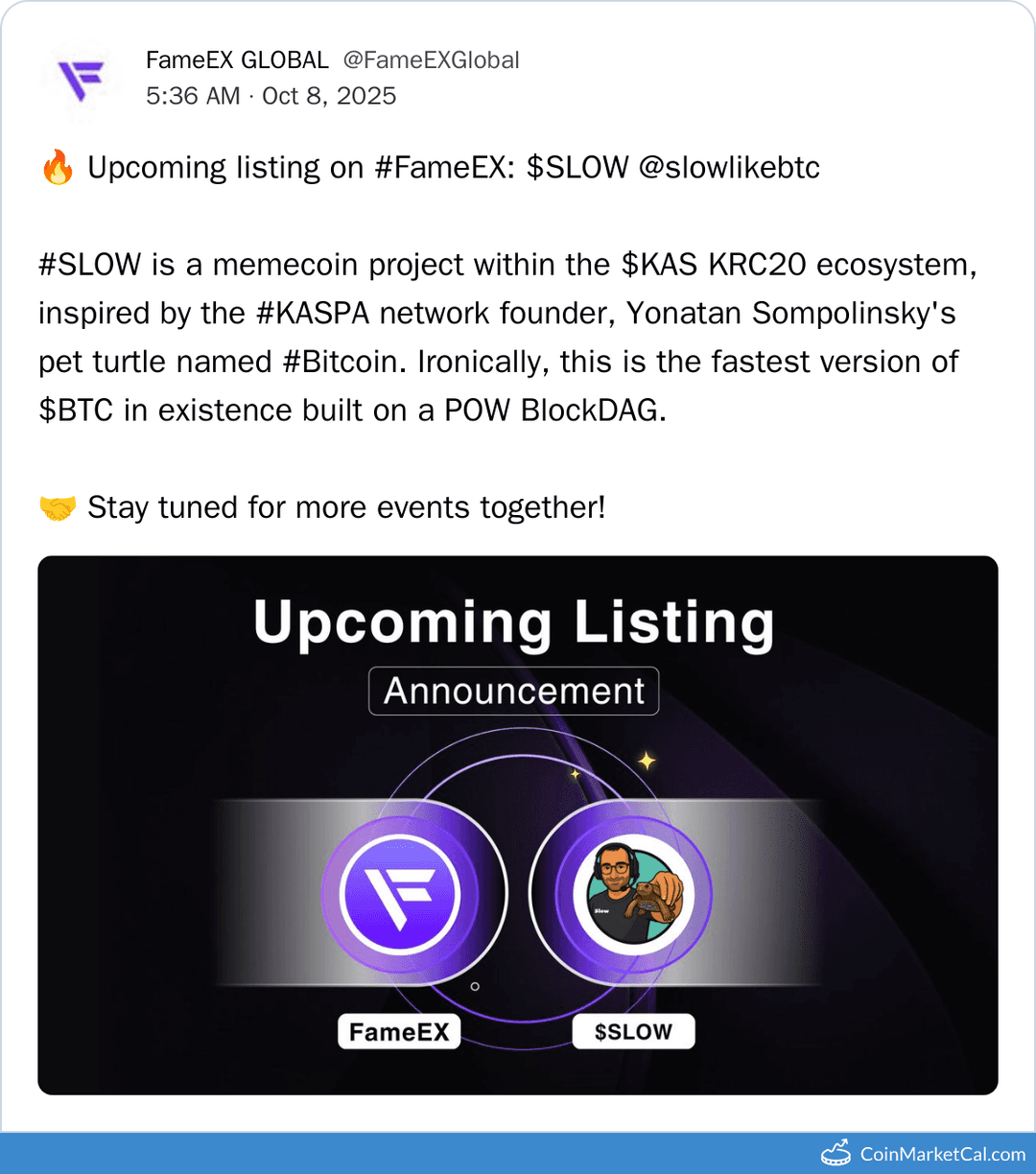 FameEX Listing ANN by Bitcoin the Turtle