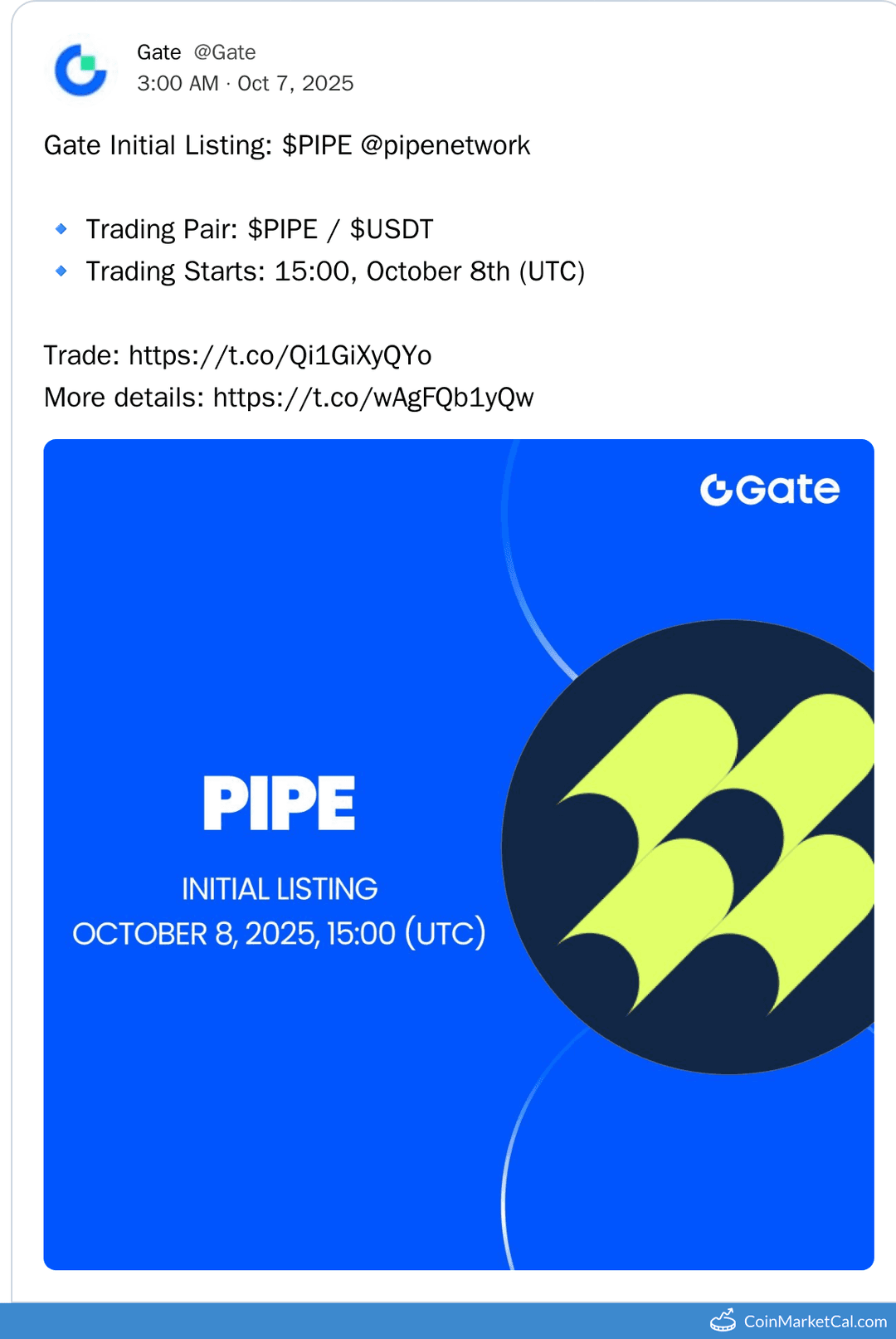 Gate Listing Pipe Network (PIPE)