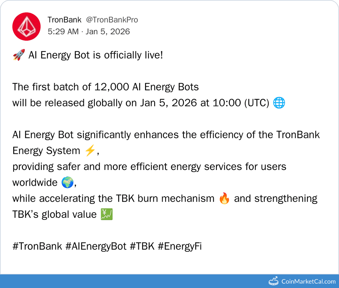 TronBank AI Energy Bots Batch 1 Release