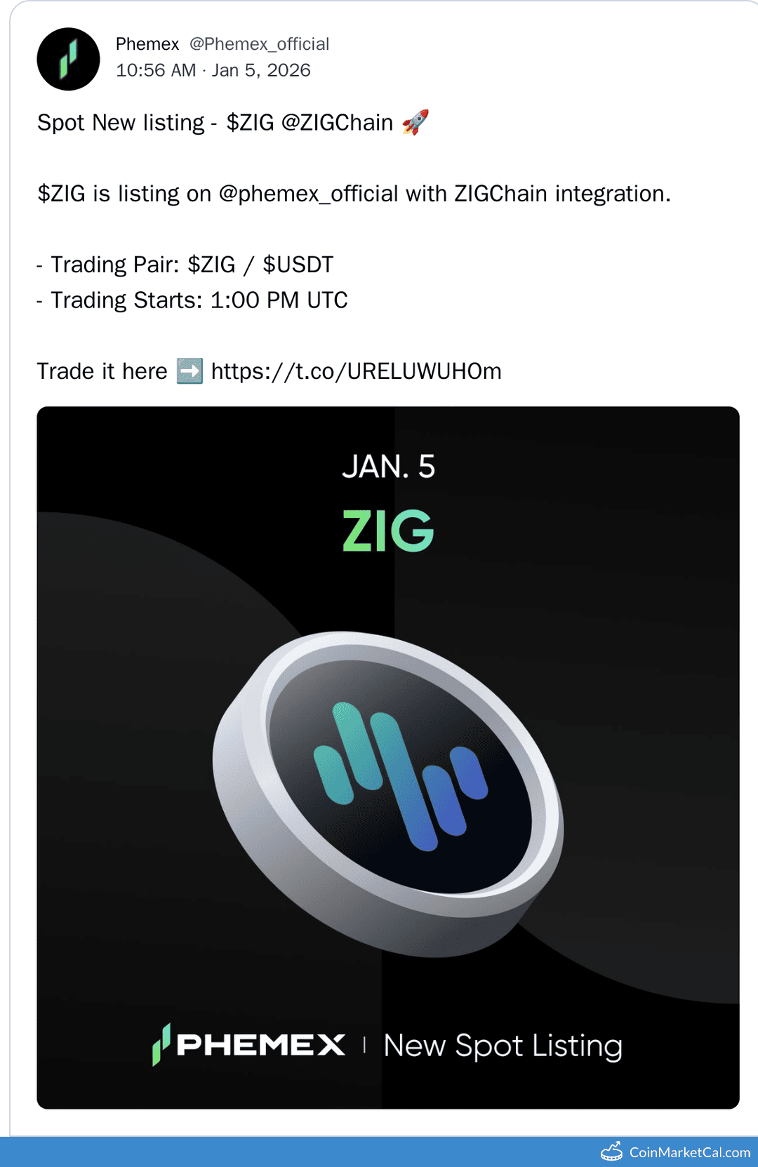 Phemex Listing ZIGChain