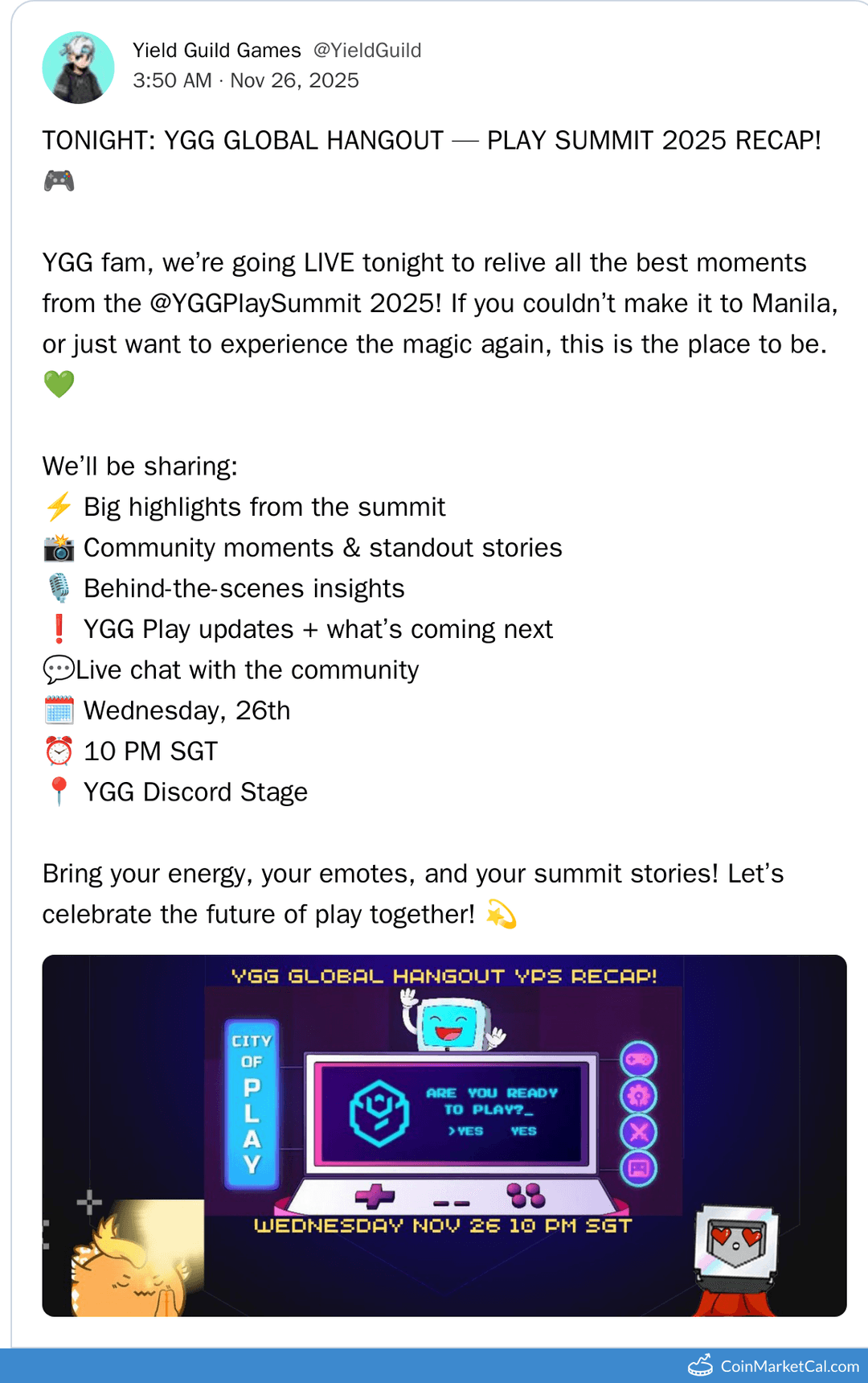 Yield Guild Games Play Summit 2025 Recap