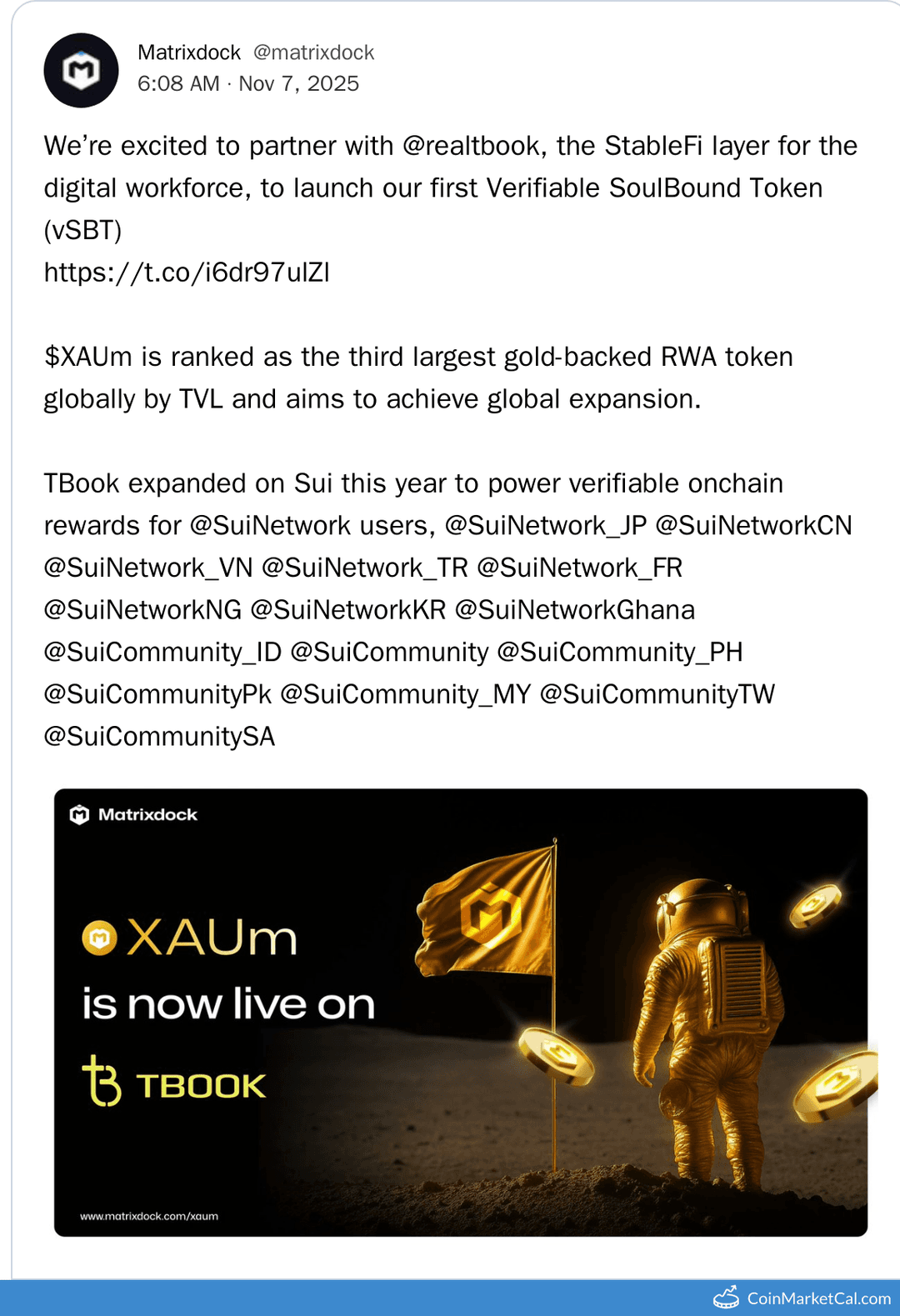 Matrixdock Gold & TBook Partnership Launching Verifiable SoulBound Token