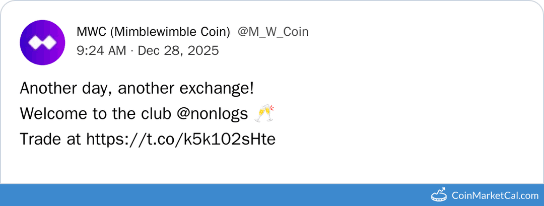 MimbleWimbleCoin Nonlogs Listing