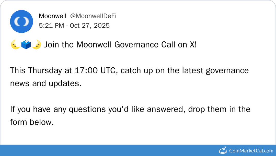 Moonwell Governance Call on X