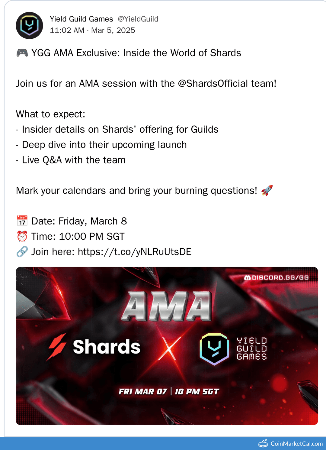 YGG AMA with Shards
