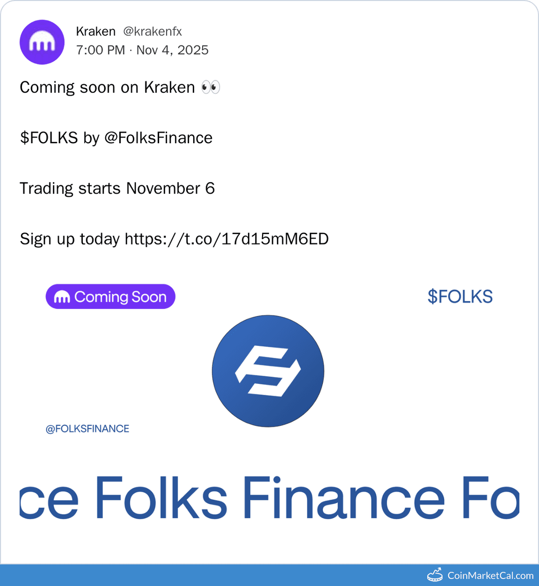 Kraken Listing Folks Finance