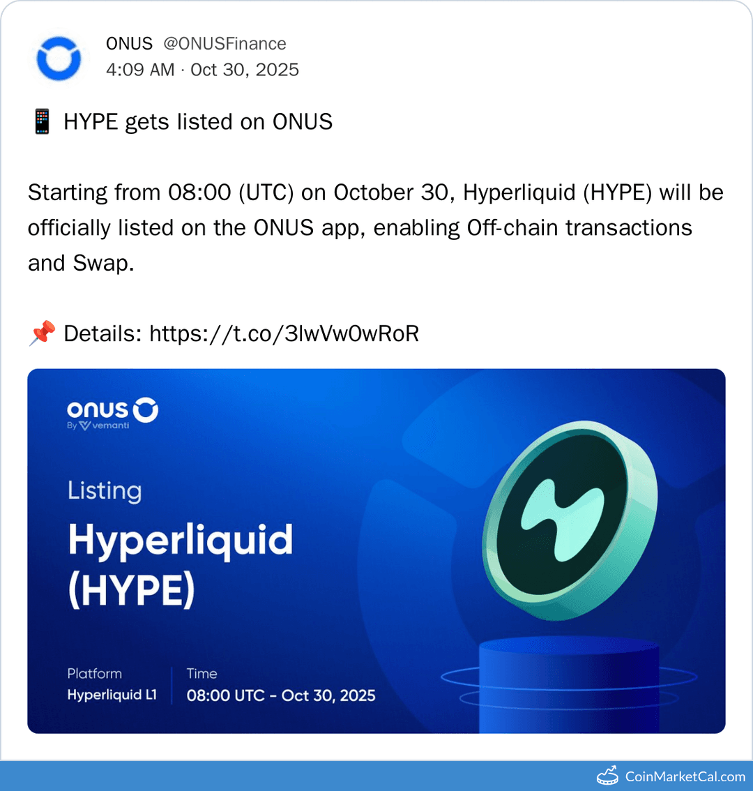 ONUS Hyperliquid Listing