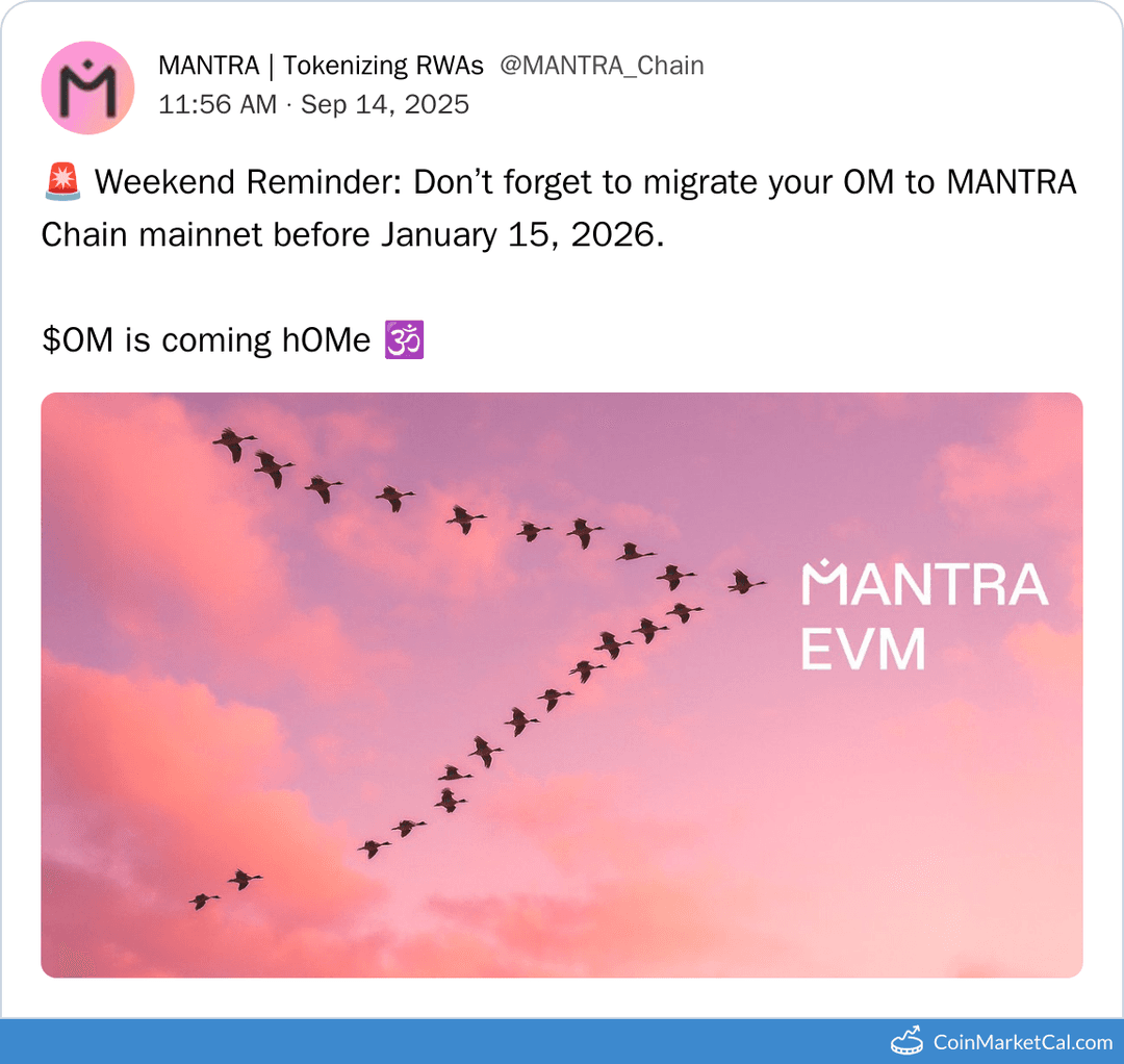 Mantra Chain Token Migration Deadline