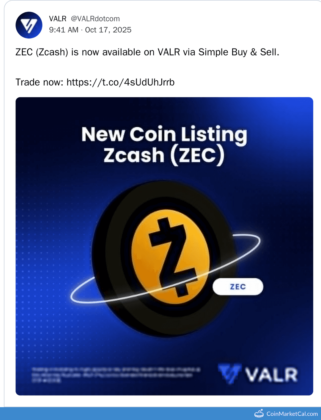 VALR Listing Zcash (ZEC)