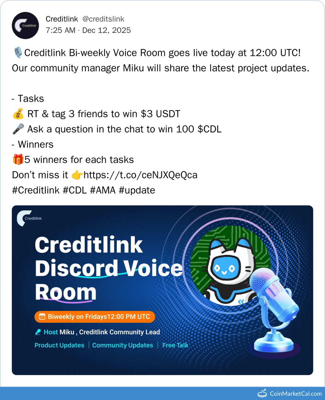 Creditlink Token Bi-weekly Voice Room