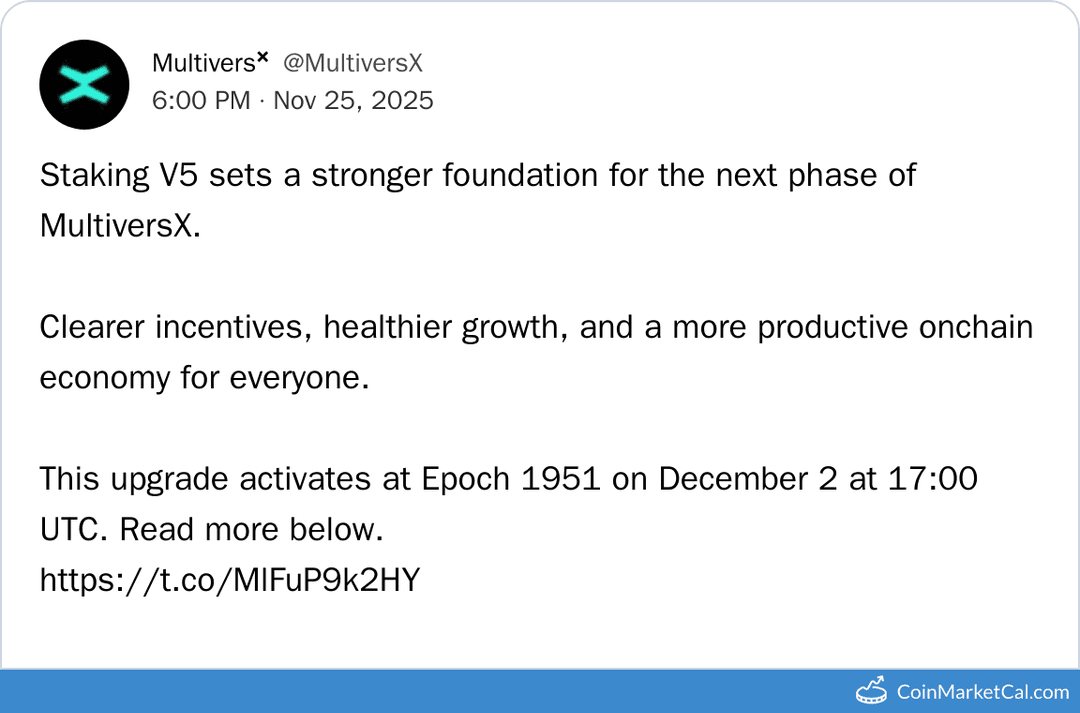 MultiversX Staking V5 Upgrade