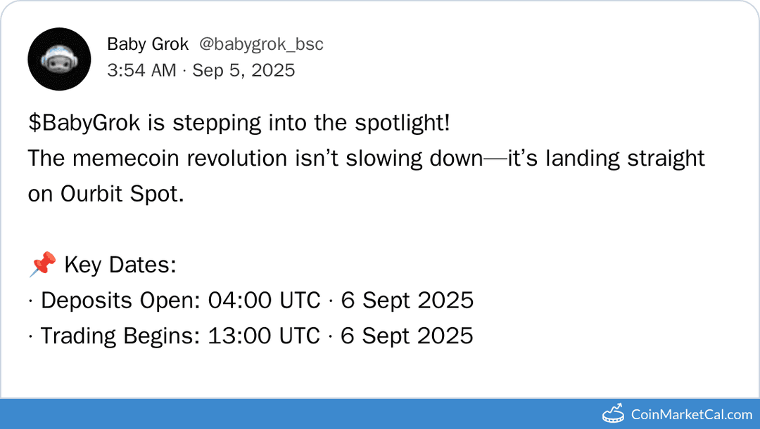 BabyGrok Ourbit Listing